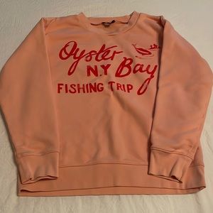 J. Crew Retro Style Graphic Sweatshirt Fishing Size Medium Excellent